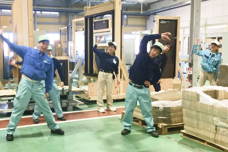 ラジオ体操の様子