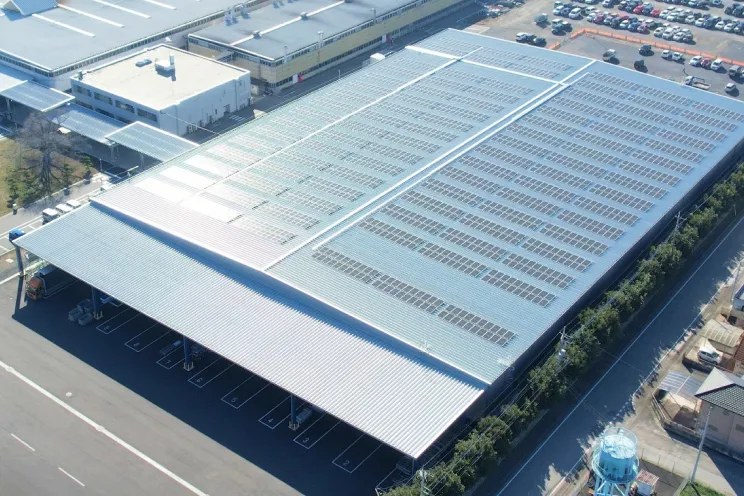 太田ドア工場物流棟に設置した太陽光発電設備