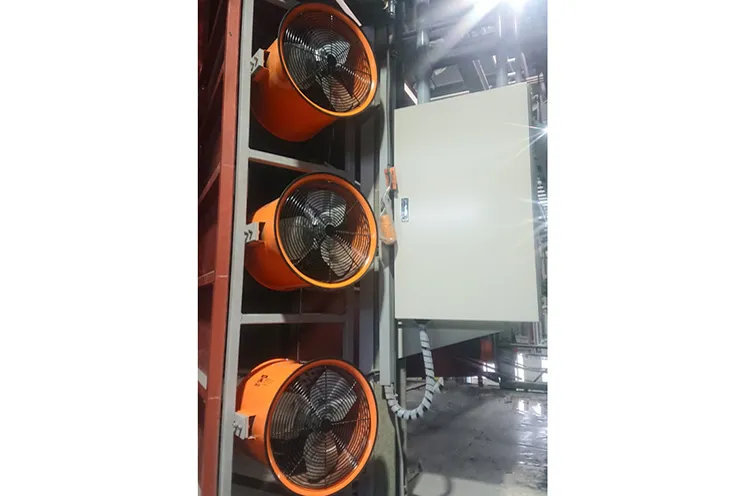 Electric fan heater installed in the drying oven