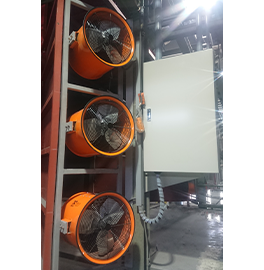 Electric fan heater installed in drying furnace