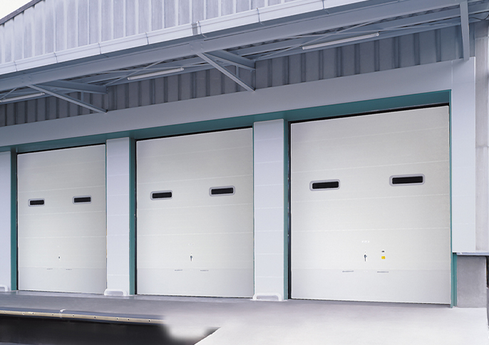 Thermal insulating sectional door (Japan; Sanwa Shutter Corporation)